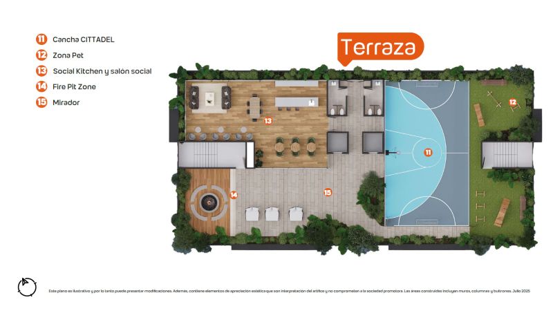 Zonas sociales, Terraza